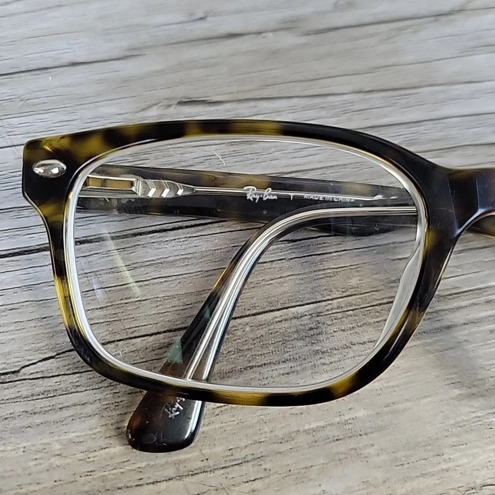 Ray-Ban Eyeglasses RB 5286 5082 Polished Havana on Clear Square Frames 51-18 135